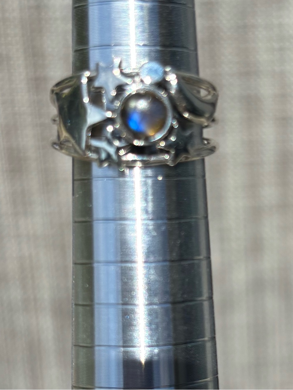 Sterling Silver Blue Labradorite Celestial Ring Size 6.75-7 - Picture 5 of 5